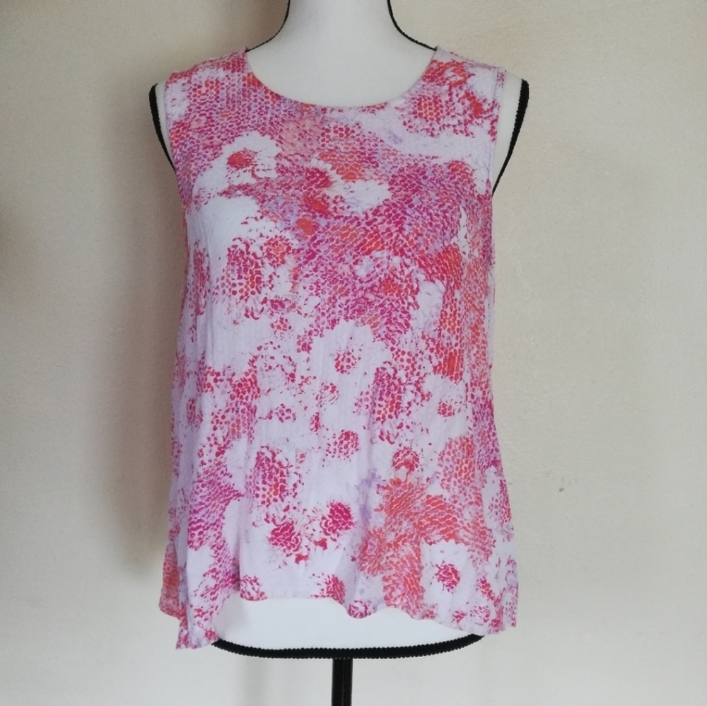 Metaphor Abstract Floral Sleeveless Blouse